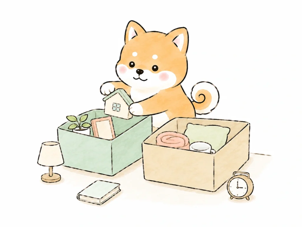 今と将来を仕分ける豆柴
