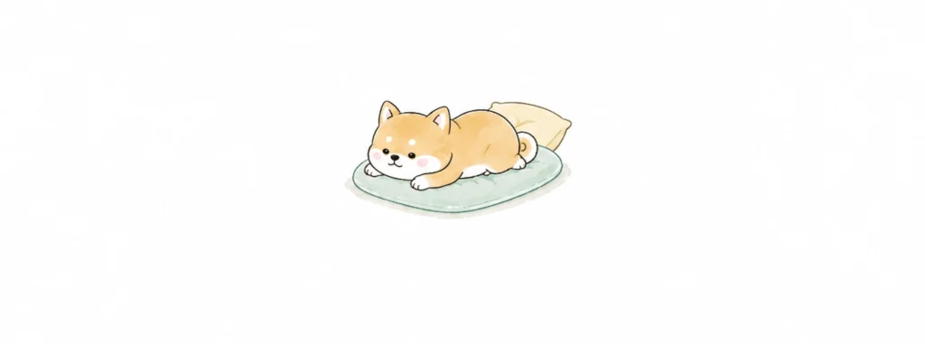 気兼ねなく休む豆柴