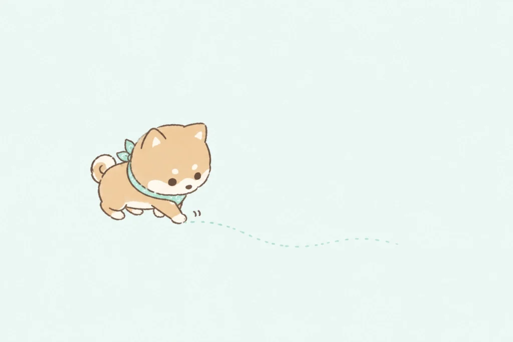 どこに線を引くか考える豆柴